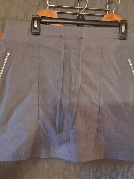Athleta Dresses & Skirts - Athleta Casual Drawstring Mini Skirt in Slate Blue Size 14